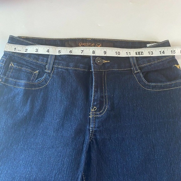 Grane Boot Jr blue jean Size 9 Short Dark Wash Embroidery - Picture 8 of 12